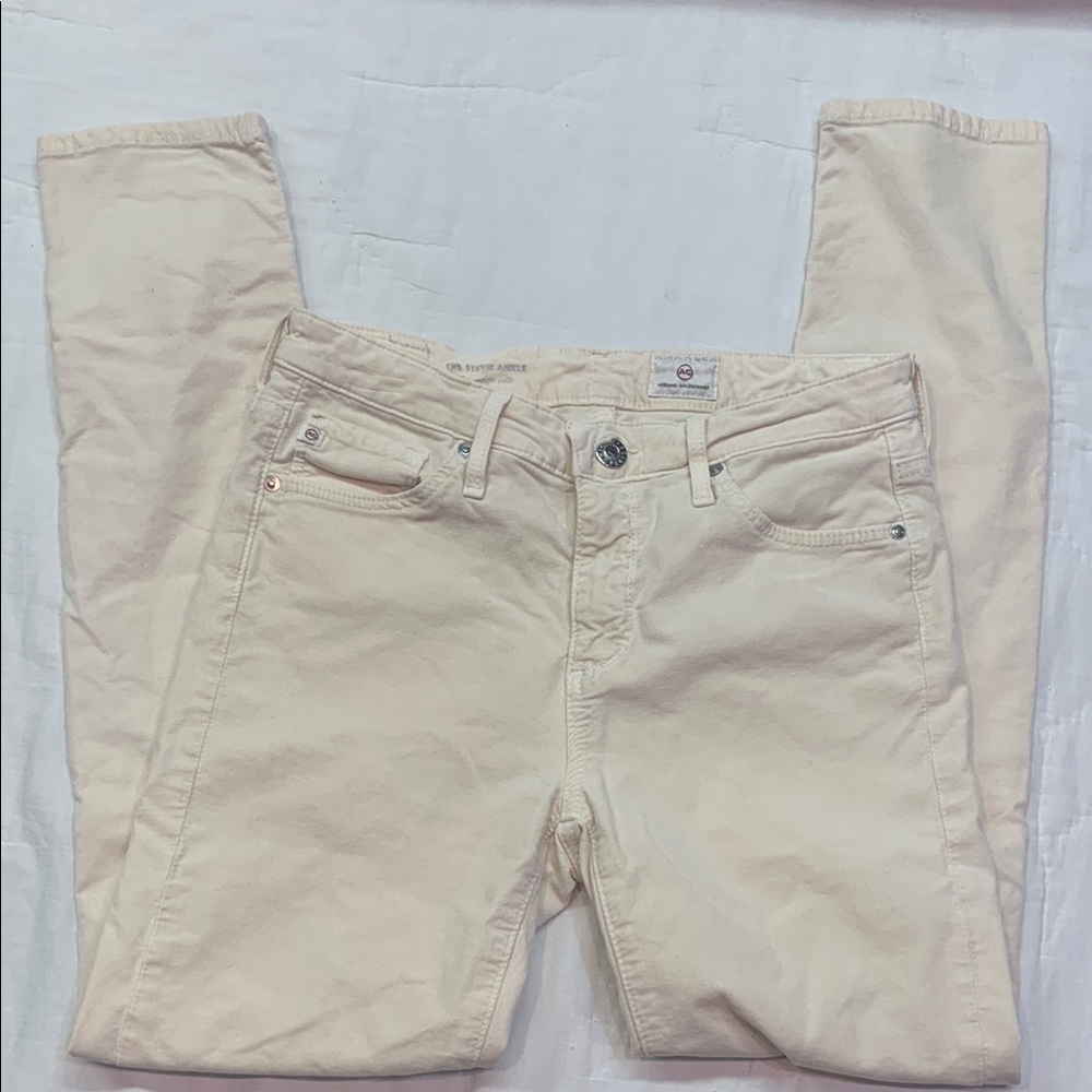 AG Adriano Goldschmied "The Stevie" Ankle Slim Straight Jeans - Cream Size 25‎